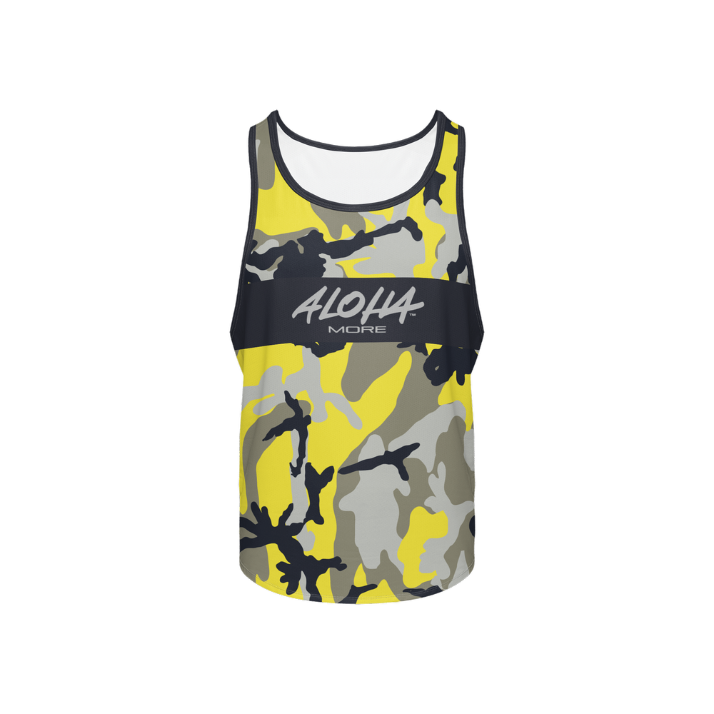 Yellow & Black Camo – Y-Back Muscle Tank Top (Performance Mesh)