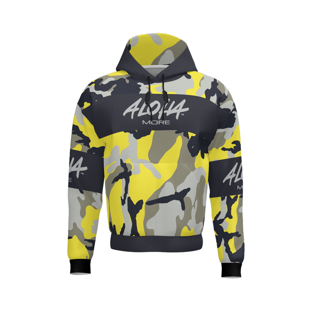 Yellow & Black Camo – Fleece Lined – Pocket Hoodie (unisex)