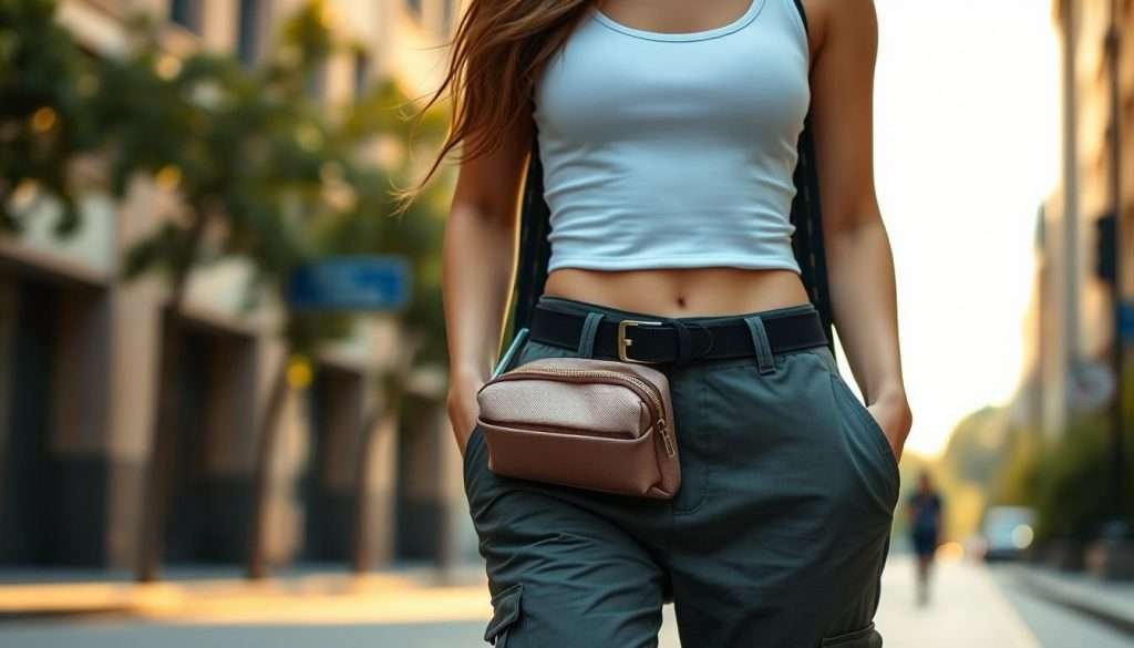 Chic streetwear look with belt bag
