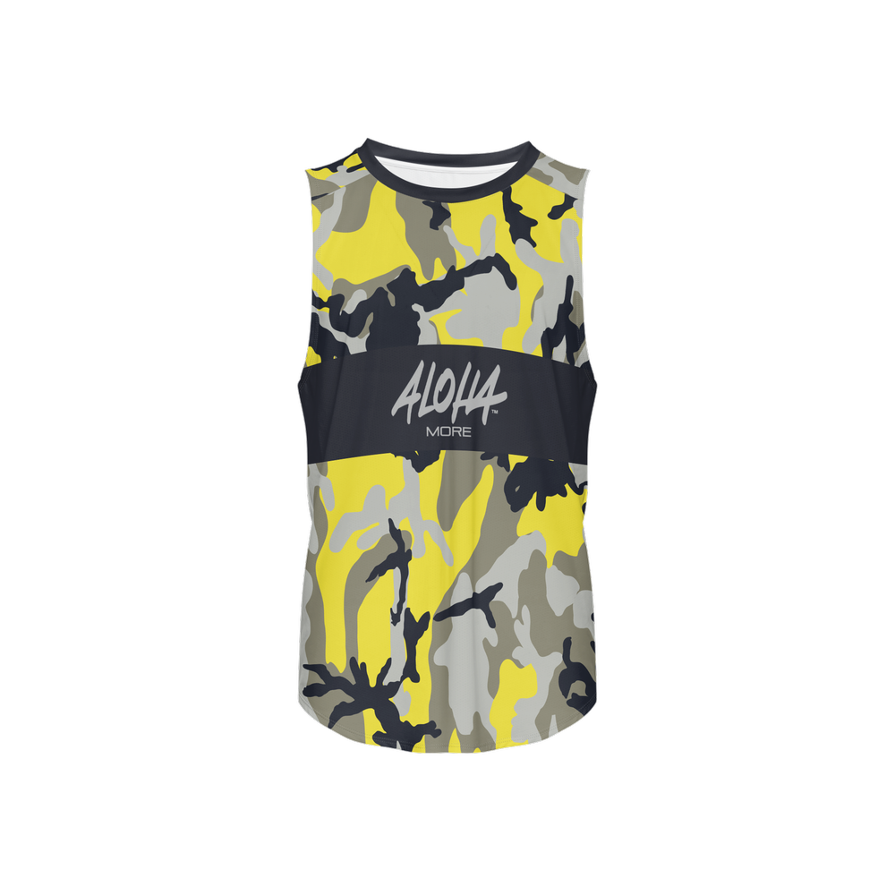 Yellow & Black Camo – Open Side Tank Top (Performance Mesh)